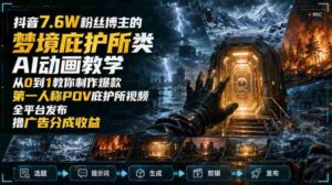 抖音7.6W粉丝博主的梦境庇护所类AI动画教学,从0到1教你制作爆款第一人称POV庇护所视频,全平台发布撸广告分成收益-中创网_分享创业项目_助您在家赚钱