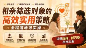 （19727期） 付费文章：相亲筛选对象的高效实用策略，全程落地可实操，规避短择、利己型相亲对象-中创网_分享创业项目_助您在家赚钱