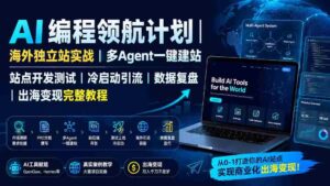 (19787期)AI编程领航计划|海外独立站实战|多Agent一键建站|站点开发测试|冷启动引流|数据复盘|出海变现完整教程-中创网_分享创业项目_助您在家赚钱