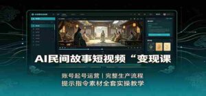 AI民间故事短视频变现课:账号起号运营,完整生产流程,提示指令素材全套实操教学-中创网_分享创业项目_助您在家赚钱