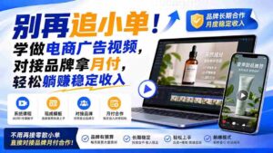 (19968期)别再追小单!学做电商广告视频,对接品牌拿月付,轻松躺賺稳定收入【原创双语字幕】-中创网_分享创业项目_助您在家赚钱