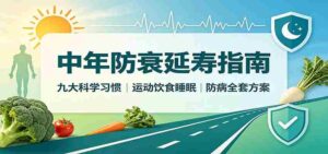 中年防衰延寿指南:九大科学习惯,运动饮食睡眠防病全套方案-中创网_分享创业项目_助您在家赚钱