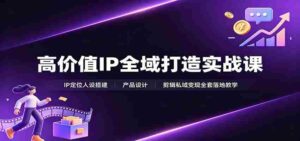 高价值IP全域打造实战课：IP定位人设搭建，产品设计，剪辑私域变现全套落地教学-中创网_分享创业项目_助您在家赚钱