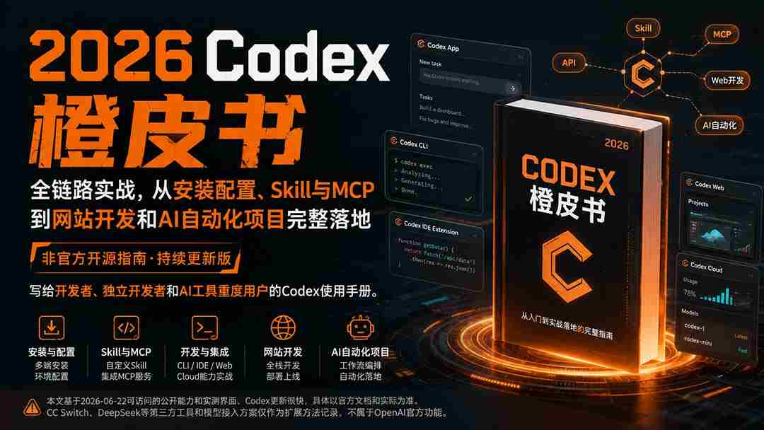 （20105期）2026Codex橙皮书：全链路实战，从安装配置、Skill与MCP到网站开发和AI自动化项目完整落地-中创网_分享创业项目_助您在家赚钱