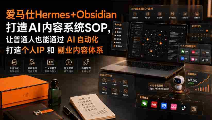爱马仕Hermes+Obsidian打造AI内容系统SOP,让普通人也能通过 AI 自动化打造个人IP 和 副业内容体系