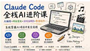 (19735期)Claude Code全栈AI进阶课;AI编程+网站复刻+3D交互网页+影音创作,系统掌握AI项目开发全流程-中创网_分享创业项目_助您在家赚钱
