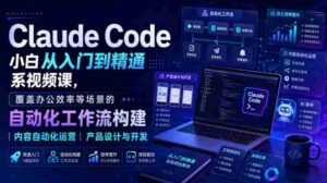 Claude Code小白从入门到精通系视频课,覆盖办公效率等场景的自动化工作流构建|内容自动化运营|产品设计与开发-中创网_分享创业项目_助您在家赚钱