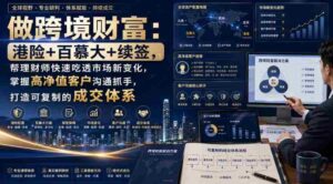 做跨境财富:港险+百慕大+续签,帮理财师快速吃透市场新变化,掌握高净值客户沟通抓手,打造可复制的成交体系-中创网_分享创业项目_助您在家赚钱