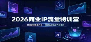 2026商业IP流量特训营:精准定位老板人设,搭建长效稳定内容体系-中创网_分享创业项目_助您在家赚钱