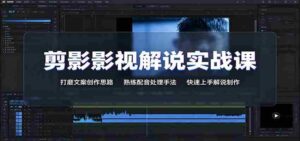 剪影影视解说实战课:打磨文案创作思路,熟练配音处理手法,快速上手解说制作-中创网_分享创业项目_助您在家赚钱