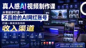 真人感AI视频制作课,从零起步打造一个不露脸的AI网红账号,打造一条实实在在的收入渠道【原创双语字幕】-中创网_分享创业项目_助您在家赚钱