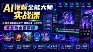 AI视频全能大师实战课|全赛道AI短视频制作、特效创作、场景变现零基础全套教程-中创网_分享创业项目_助您在家赚钱