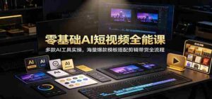 零基础AI短视频全能课:多款AI工具实操,海量爆款模板搭配剪辑带货全流程-中创网_分享创业项目_助您在家赚钱
