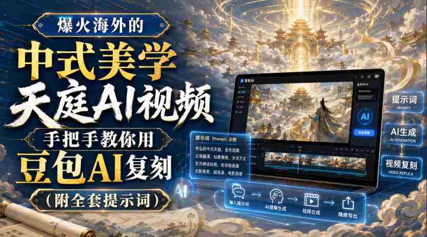 爆火海外的中式美学天庭AI视频,手把手教你用豆包AI复刻(附全套提示词)