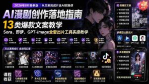 (19691期)AI漫剧创作落地指南|13类爆款文案教学,Sora、即梦、GPT-Image全套出片工具实操教学-中创网_分享创业项目_助您在家赚钱