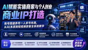 (19852期)AI赋能实体商家与个人创业商业IP打造;账号搭建养号一人多号布局,从AI本质到短视频获客全系统教学-中创网_分享创业项目_助您在家赚钱