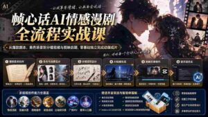 （20036期）帧心话AI情感漫剧全流程实战课：从爆款剧本、角色场景到分镜视频与剪映后期，零基础独立完成动画成片-中创网_分享创业项目_助您在家赚钱