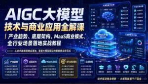 AIGC大模型技术与商业应用全解课|产业趋势、底层架构、MaaS商业模式、全行业场景落地实战教程-中创网_分享创业项目_助您在家赚钱