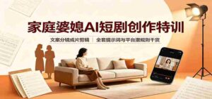 家庭婆媳AI短剧创作特训:文案分镜成片剪辑,全套提示词与平台潜规则干货-中创网_分享创业项目_助您在家赚钱