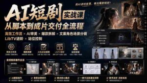 （19717期）AI短剧实战课：高效工作流×AI审美×爆款拆解×文案角色场景分镜×LibTV进阶×站位控制×从脚本到成片交付全流程-中创网_分享创业项目_助您在家赚钱