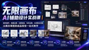 无限画布AI辅助设计实战课|画布操作、线稿出图、白模渲染、毛坯出图、AI改图全流程,从概念草图到成品视觉一站式教学-中创网_分享创业项目_助您在家赚钱