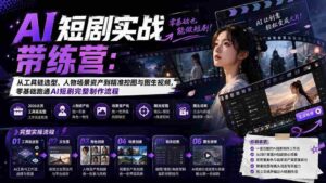 (20064期)AI短剧实战训练营:从工具链选型、人物场景资产到精准控图与图生视频,零基础跑通AI短剧完整制作流程-中创网_分享创业项目_助您在家赚钱