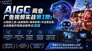 (19750期)AIGC商业广告视频实战第1期:AI视频工具+品牌案例+赛事参赛+作品集包装,从创意制作到商业接单全流程-中创网_分享创业项目_助您在家赚钱