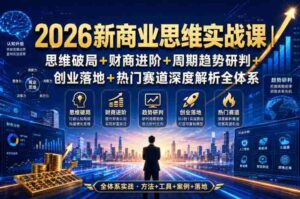 2026新商业思维实战课｜思维破局+财商进阶+周期趋势研判+创业落地+热门赛道深度解析全体系-中创网_分享创业项目_助您在家赚钱