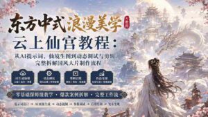 (20147期)东方中式浪漫美学云上仙宫教程:从AI提示词、仙境生图到动态调试与剪辑,完整拆解国风大片制作流程-中创网_分享创业项目_助您在家赚钱