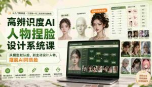 高辨识度AI人物捏脸设计系统课，从模型默认脸，到主动设计人物，摆脱AI同质脸-中创网_分享创业项目_助您在家赚钱
