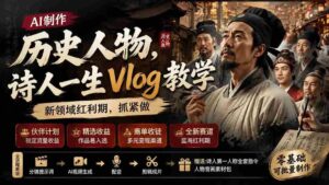 （19758期）历史人物，诗人一生Vlog教学， AI制作丨伙伴计划丨精选收益丨商单收徒 ，新领域红利期，抓紧做-中创网_分享创业项目_助您在家赚钱