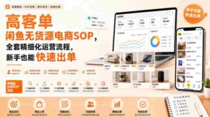 高客单闲鱼无货源电商SOP，全套精细化运营流程，新手也能快速出单-中创网_分享创业项目_助您在家赚钱