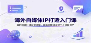 海外自媒体IP打造入门课：解析跨境社媒运营逻辑，零基础搭建全球个人流量资产-中创网_分享创业项目_助您在家赚钱