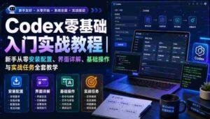 Codex零基础入门实战教程|新手从零安装配置、界面详解、基础操作与实战任务全套教学-中创网_分享创业项目_助您在家赚钱