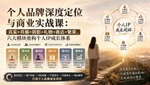 (20140期)个人品牌深度定位与商业实战课:真实+共振+阴影+礼物+表达+繁荣,六大模块重构个人IP成长体系-中创网_分享创业项目_助您在家赚钱