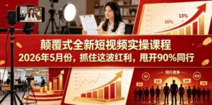 颠覆式全新短视频实操课程，抓住这波红利，甩开90%同行（更新2026年7月份）-中创网_分享创业项目_助您在家赚钱