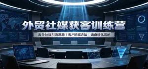 外贸社媒获客训练营:海外社媒引流思路,客户挖掘方法,询盘转化落地-中创网_分享创业项目_助您在家赚钱