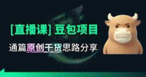 【直播课】原创思路打豆包项目,全是独家思路分析-中创网_分享创业项目_助您在家赚钱