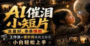 AI催泪小短片,流量好,条条爆款,工作流+提示词统统交给你,小白轻松上手-中创网_分享创业项目_助您在家赚钱