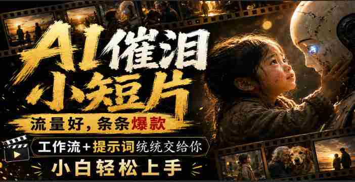 AI催泪小短片,流量好,条条爆款,工作流+提示词统统交给你,小白轻松上手