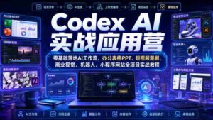 Codex AI实战应用营|零基础落地AI工作流,办公表格PPT、短视频漫剧、商业视觉、机器人、小程序网站全项目实战教程-中创网_分享创业项目_助您在家赚钱