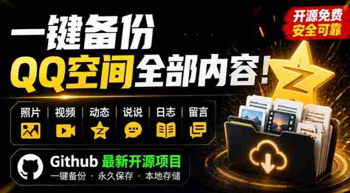 一键将你QQ空间全部内容备份下来!照片/视频/动态信息全存本地,Github最新开源项目QzoneArchive