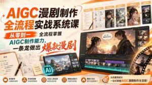 AIGC漫剧制作全流程实战系统课，从零到一全流程掌握AIGC制作能力，一条龙做出爆款漫剧-中创网_分享创业项目_助您在家赚钱
