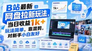 B站最新网盘拉新玩法，当日收益1k+玩法简单，靠混剪，对新手小白友好-中创网_分享创业项目_助您在家赚钱