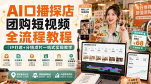 AI口播探店团购短视频全流程教程|IP打造+分镜成片一站式实操教学-中创网_分享创业项目_助您在家赚钱