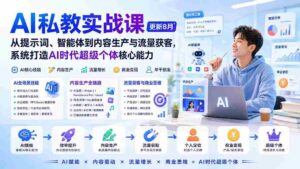 (20149期)AI私教实战课-更新8月:从提示词、智能体到内容生产与流量获客,系统打造AI时代超级个体核心能力-中创网_分享创业项目_助您在家赚钱