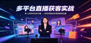 多平台直播获客实战:单人多账号同步开播,一份时间撬动多渠道精准流量-中创网_分享创业项目_助您在家赚钱