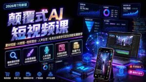 (19630期)颠覆式AI短视频课|素材挖掘,AI修图,视频重绘,人声处理|电商实体带货引流全流程实操教学-中创网_分享创业项目_助您在家赚钱