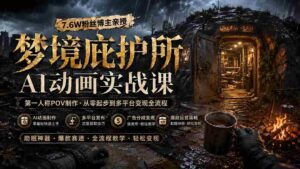 (19886期)梦境庇护所AI动画实战课:7.6W粉丝博主亲授第一人称POV制作,从零起步到多平台发布变现全流程-中创网_分享创业项目_助您在家赚钱