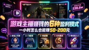 (19627期)付费文章:游戏主播赚钱的6种盈利模式,一小时怎么也能赚50-200元-中创网_分享创业项目_助您在家赚钱
